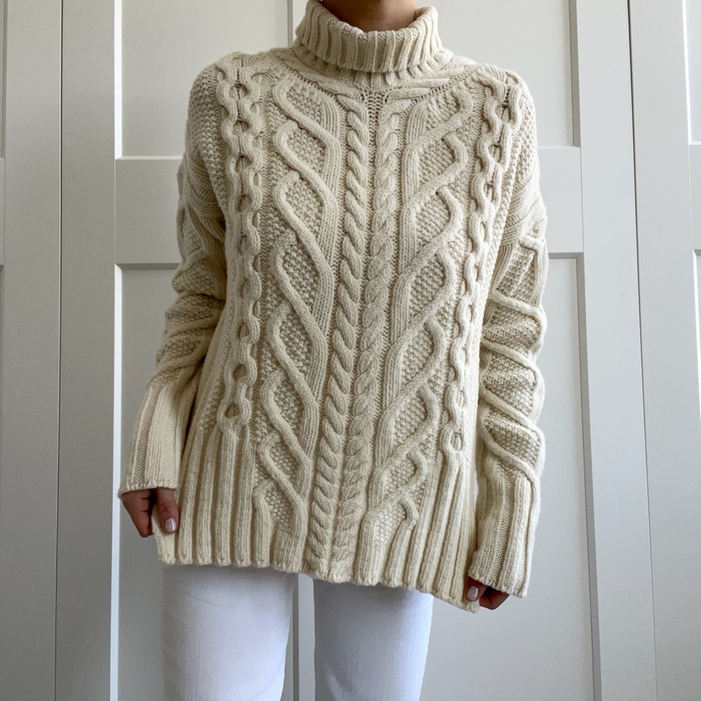 Everlane cable knit turtleneck sweater size XXS